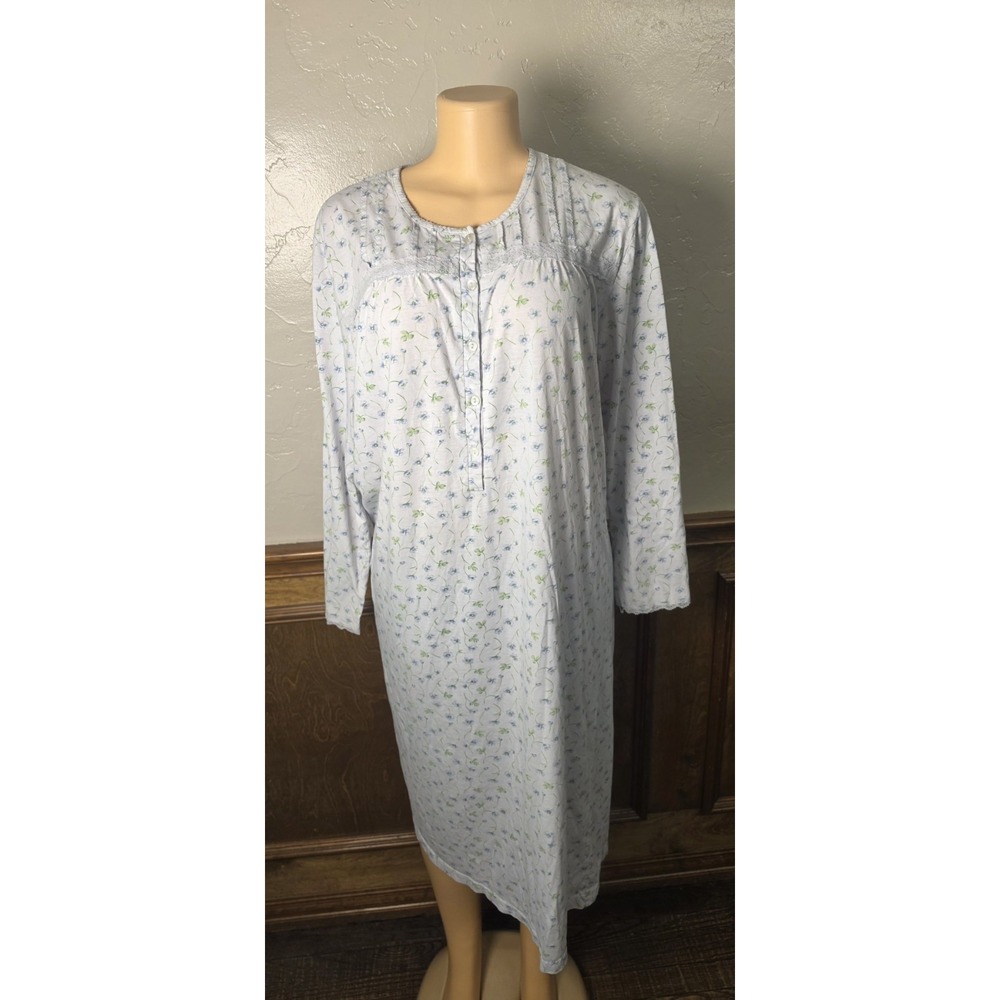Cottage Grandma Coquette Floral and Lac Barbizon 100% Cotton Nightgown Sleep